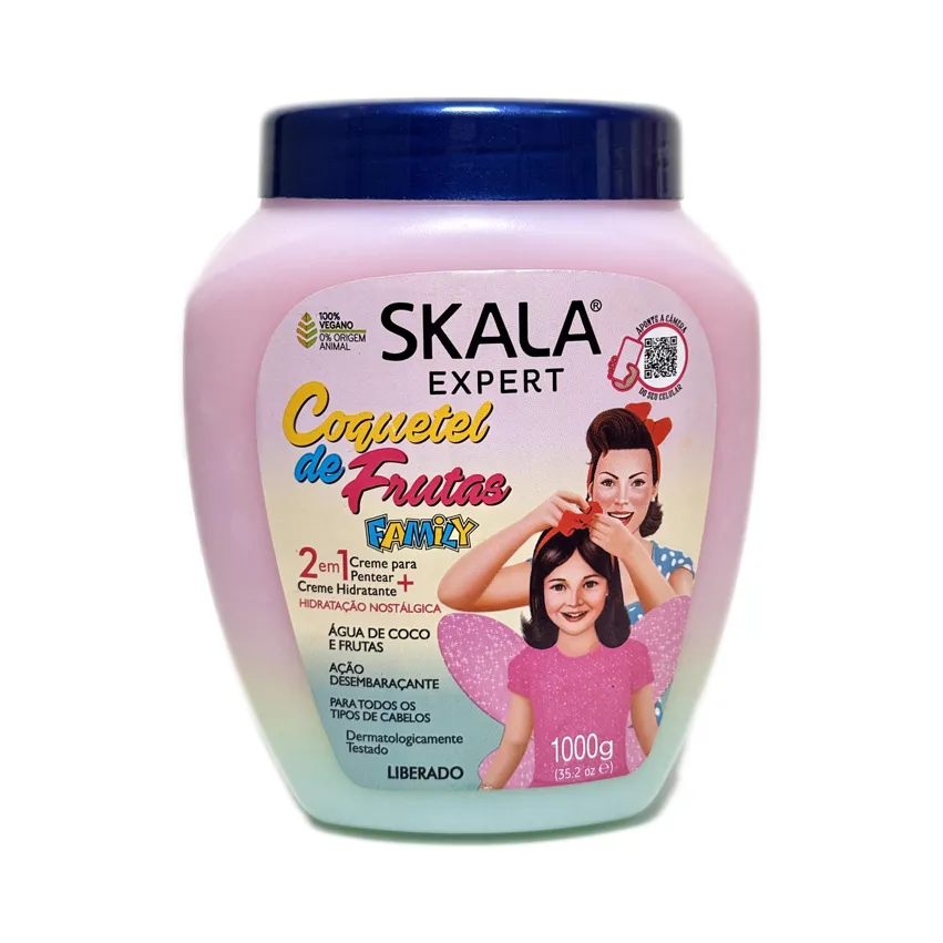 کرم مو حالت دهنده کوکتل میوه موهای فر و موج دار 2 در 1 اسکالا Skala Expert Coquetel De Frutas Family 1000g