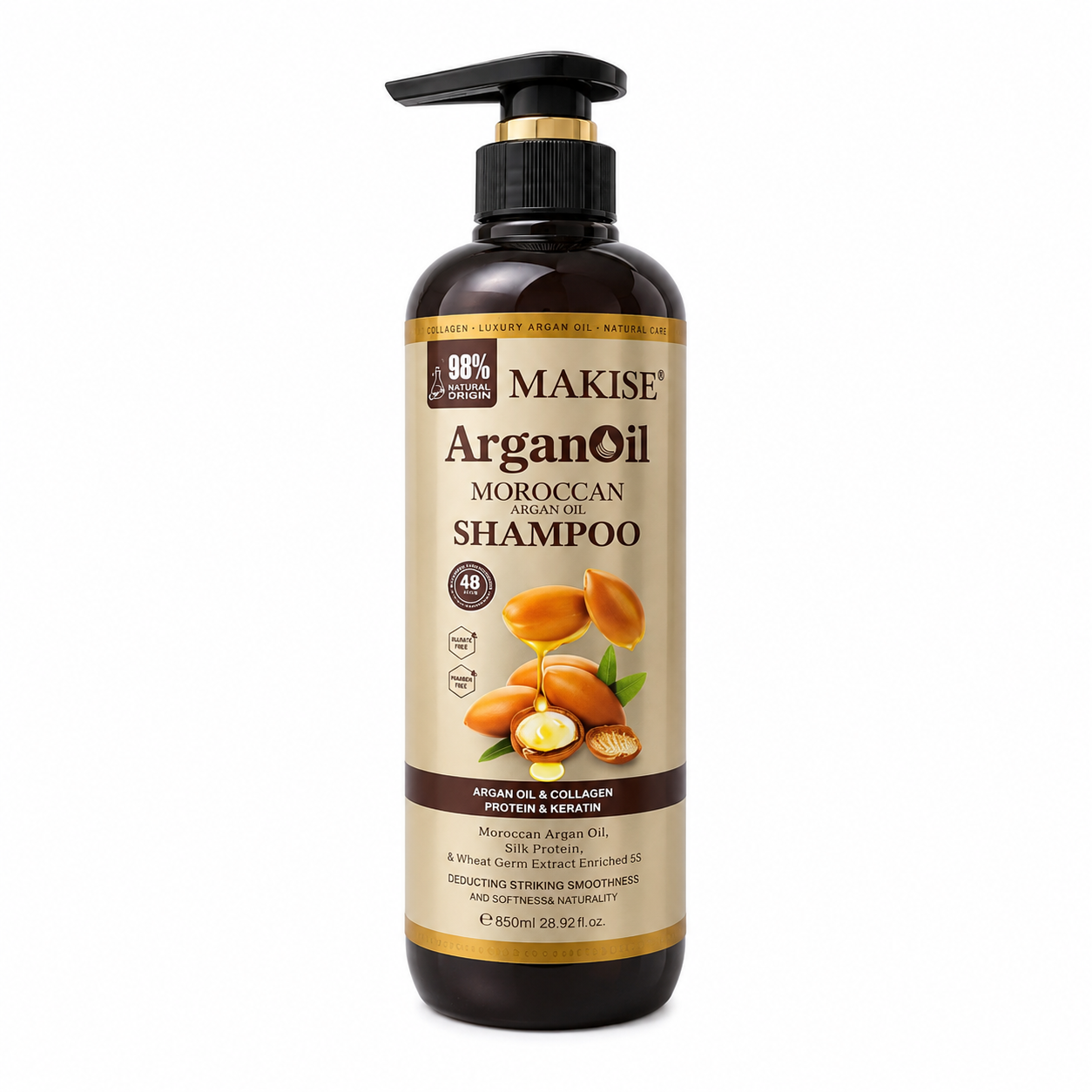 شامپو کراتینه و تقویت کننده پیاز مو برند مکیسه کانادایی MAKISE HAIR SHAMPOO