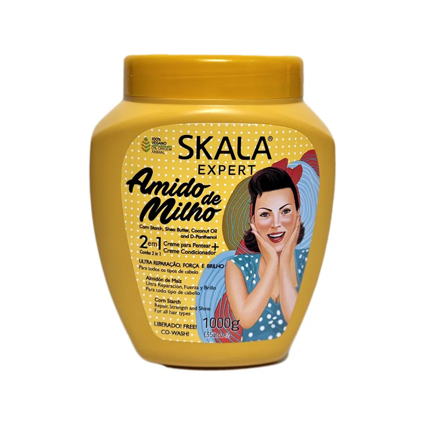 کرم حالت‌دهنده، آبرسان و درخشان‌کننده موی ۲ در ۱ اسکالا Skala Expert Amido de Milho 1000g